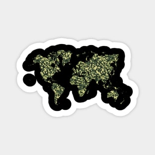 World Map in Camouflage Sticker